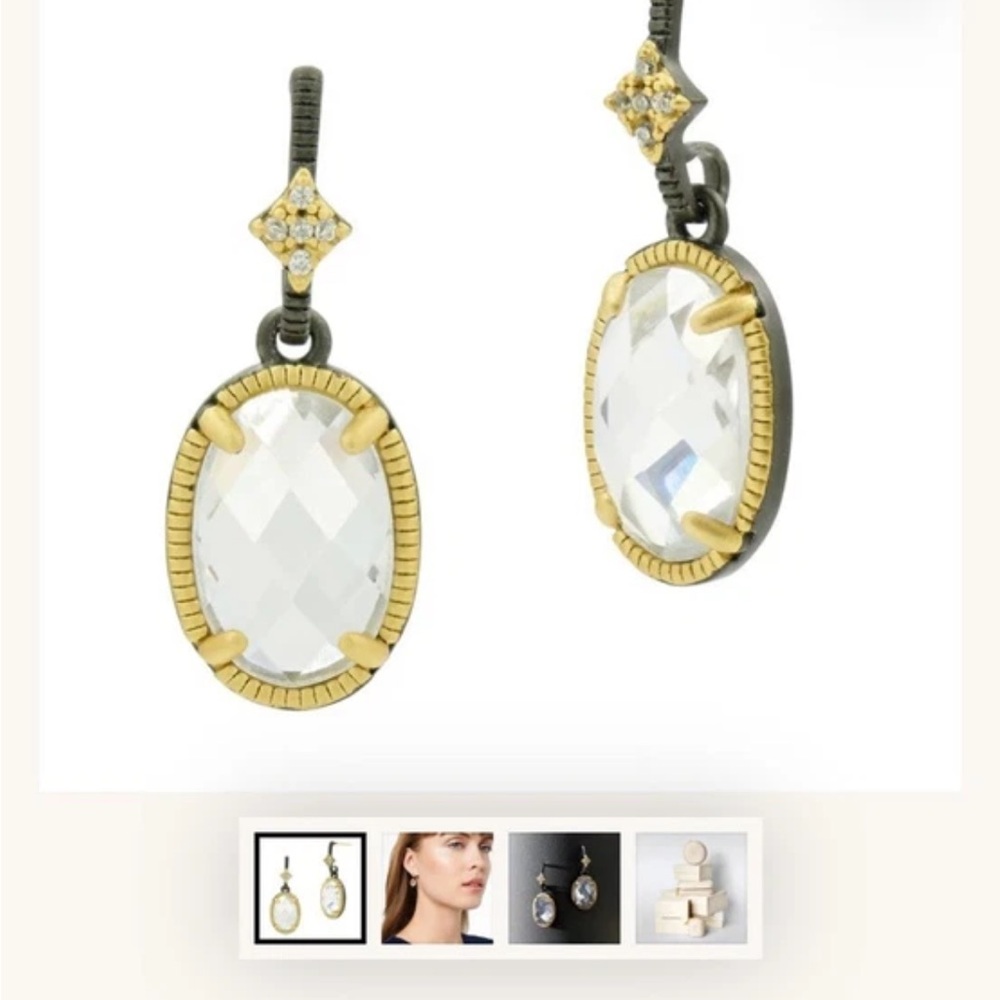 Freida Rothman Oh So Gorgeous Oval Drop Earrings NWOT